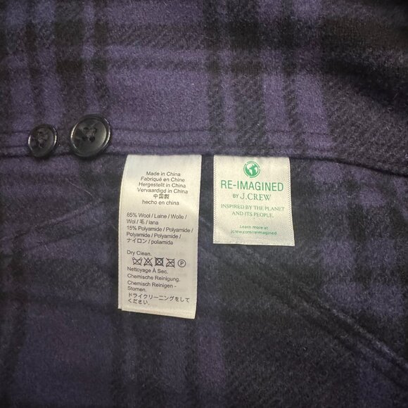 Wallace and Barnes from J. Crew zip-front wool workshirt * Medium * Navy/Black - Picture 6 of 6